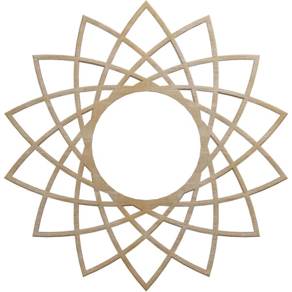 Ekena Millwork Eleanor Wood Fretwork Pierced Ceiling Medallion, Birch, 18"OD x 6 7/8"ID x 1/4"T CMWP18X18X0250EABI - main